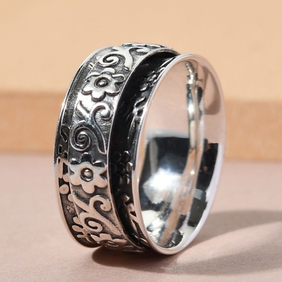 Jewelry - STERLING SILVER SPINNER (FIDGET) FLORAL RING